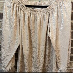 Leopard Print Off-Shoulder Blouse